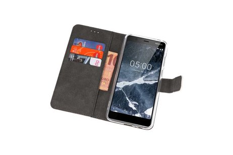 BAOHU Booktype Telefoonhoesjes - Bookcase Hoesje - Wallet Case -  Geschikt voor Nokia 5.1 - Wit