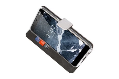 BAOHU Booktype Telefoonhoesjes - Bookcase Hoesje - Wallet Case -  Geschikt voor Nokia 5.1 - Wit