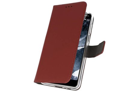 Booktype Telefoonhoesjes - Bookcase Hoesje - Wallet Case -  Geschikt voor Nokia 5.1 - Bruin