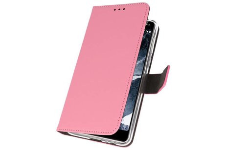 BAOHU Booktype Telefoonhoesjes - Bookcase Hoesje - Wallet Case -  Geschikt voor Nokia 5.1 - Roze