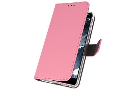 Booktype Telefoonhoesjes - Bookcase Hoesje - Wallet Case -  Geschikt voor Nokia 5.1 - Roze