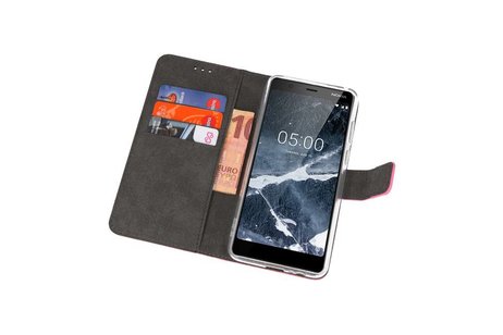 BAOHU Booktype Telefoonhoesjes - Bookcase Hoesje - Wallet Case -  Geschikt voor Nokia 5.1 - Roze