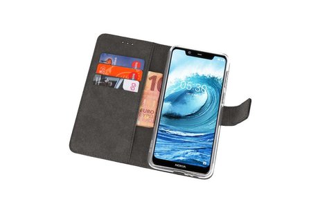 Booktype Telefoonhoesjes - Bookcase Hoesje - Wallet Case -  Geschikt voor Nokia X5 5.1 Plus - Zwart