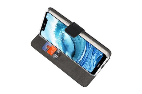 Booktype Telefoonhoesjes - Bookcase Hoesje - Wallet Case -  Geschikt voor Nokia X5 5.1 Plus - Zwart