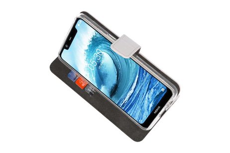 Booktype Telefoonhoesjes - Bookcase Hoesje - Wallet Case -  Geschikt voor Nokia X5 5.1 Plus - Wit