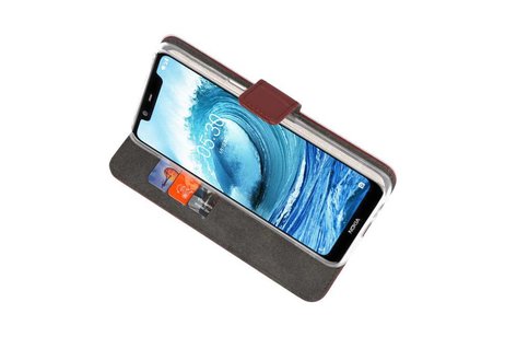 BAOHU Booktype Telefoonhoesjes - Bookcase Hoesje - Wallet Case -  Geschikt voor Nokia X5 5.1 Plus - Bruin