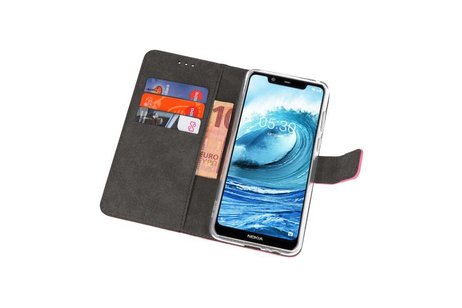 BAOHU Booktype Telefoonhoesjes - Bookcase Hoesje - Wallet Case -  Geschikt voor Nokia X5 5.1 Plus - Roze