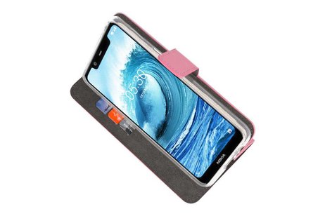 BAOHU Booktype Telefoonhoesjes - Bookcase Hoesje - Wallet Case -  Geschikt voor Nokia X5 5.1 Plus - Roze