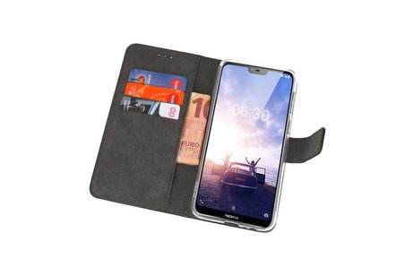 BAOHU Booktype Telefoonhoesjes - Bookcase Hoesje - Wallet Case -  Geschikt voor Nokia X6 6.1 Plus - Zwart