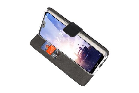 Booktype Telefoonhoesjes - Bookcase Hoesje - Wallet Case -  Geschikt voor Nokia X6 6.1 Plus - Zwart