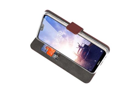 BAOHU Booktype Telefoonhoesjes - Bookcase Hoesje - Wallet Case -  Geschikt voor Nokia X6 6.1 Plus - Bruin