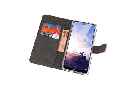 BAOHU Booktype Telefoonhoesjes - Bookcase Hoesje - Wallet Case -  Geschikt voor Nokia X6 6.1 Plus - Roze