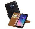 BAOHU Zakelijke Book Case Telefoonhoesje Geschikt voor de Samsung Galaxy A6 2018 - Portemonnee Hoesje - Pasjeshouder Wallet Case - Zwart