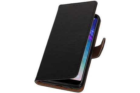 Zakelijke Bookstyle Hoesje voor Samsung Galaxy A6 Plus 2018 Zwart