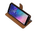 BAOHU Zakelijke Book Case Telefoonhoesje Geschikt voor de Samsung Galaxy A6 Plus 2018 - Portemonnee Hoesje - Pasjeshouder Wallet Case - Blauw
