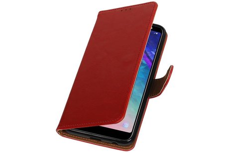 Zakelijke Bookstyle Hoesje voor Samsung Galaxy A6 Plus 2018 Rood