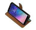 BAOHU Zakelijke Book Case Telefoonhoesje Geschikt voor de Samsung Galaxy A6 Plus 2018 - Portemonnee Hoesje - Pasjeshouder Wallet Case - Groen