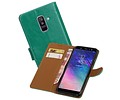Zakelijke Bookstyle Hoesje voor Samsung Galaxy A6 Plus 2018 Groen