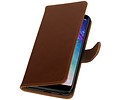 BAOHU Zakelijke Book Case Telefoonhoesje Geschikt voor de Samsung Galaxy A6 Plus 2018 - Portemonnee Hoesje - Pasjeshouder Wallet Case - Bruin
