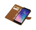 BAOHU Zakelijke Book Case Telefoonhoesje Geschikt voor de Samsung Galaxy A6 Plus 2018 - Portemonnee Hoesje - Pasjeshouder Wallet Case - Bruin