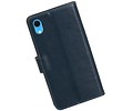 Zakelijke Bookstyle Hoesje voor iPhone XR Blauw