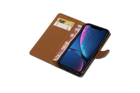 Zakelijke Bookstyle Hoesje voor iPhone XR Blauw