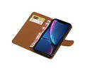 BAOHU Zakelijke Book Case Telefoonhoesje Geschikt voor de iPhone XR - Portemonnee Hoesje - Pasjeshouder Wallet Case - Bruin