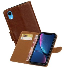 BAOHU Zakelijke Bookstyle Hoesje iPhone XR Bruin