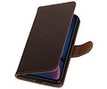 BAOHU Zakelijke Book Case Telefoonhoesje Geschikt voor de iPhone XR - Portemonnee Hoesje - Pasjeshouder Wallet Case -  Mocca