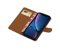 BAOHU Zakelijke Book Case Telefoonhoesje Geschikt voor de iPhone XR - Portemonnee Hoesje - Pasjeshouder Wallet Case -  Mocca