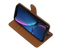 BAOHU Zakelijke Book Case Telefoonhoesje Geschikt voor de iPhone XR - Portemonnee Hoesje - Pasjeshouder Wallet Case -  Mocca