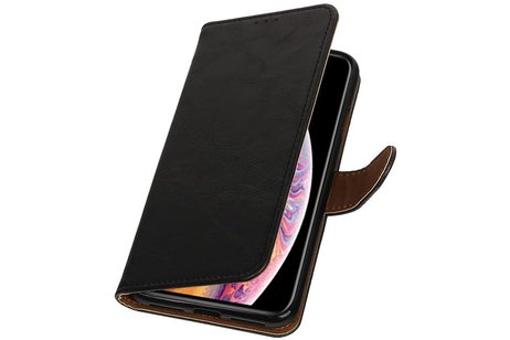 BAOHU Zakelijke Book Case Telefoonhoesje Geschikt voor de iPhone XS Max - Portemonnee Hoesje - Pasjeshouder Wallet Case - Zwart