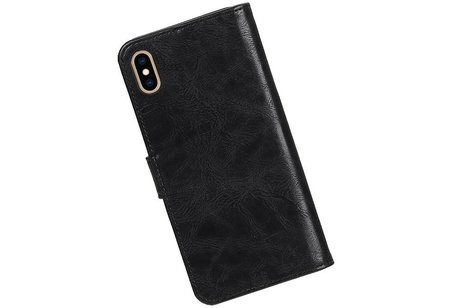 BAOHU Zakelijke Book Case Telefoonhoesje Geschikt voor de iPhone XS Max - Portemonnee Hoesje - Pasjeshouder Wallet Case - Zwart
