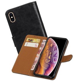 BAOHU Zakelijke Bookstyle Hoesje iPhone XS Max Zwart