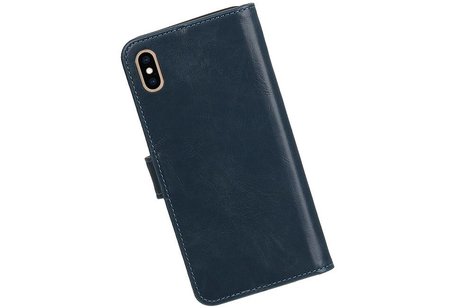 Zakelijke Bookstyle Hoesje voor iPhone XS Max Blauw