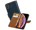 BAOHU Zakelijke Book Case Telefoonhoesje Geschikt voor de iPhone XS Max - Portemonnee Hoesje - Pasjeshouder Wallet Case - Blauw