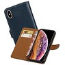 BAOHU Zakelijke Bookstyle Hoesje iPhone XS Max Blauw