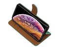BAOHU Zakelijke Book Case Telefoonhoesje Geschikt voor de iPhone XS Max - Portemonnee Hoesje - Pasjeshouder Wallet Case - Groen