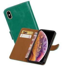 BAOHU Zakelijke Bookstyle Hoesje iPhone XS Max Groen