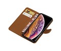 BAOHU Zakelijke Book Case Telefoonhoesje Geschikt voor de iPhone XS Max - Portemonnee Hoesje - Pasjeshouder Wallet Case - Bruin