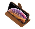 BAOHU Zakelijke Book Case Telefoonhoesje Geschikt voor de iPhone XS Max - Portemonnee Hoesje - Pasjeshouder Wallet Case - Bruin