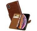 BAOHU Zakelijke Book Case Telefoonhoesje Geschikt voor de iPhone XS Max - Portemonnee Hoesje - Pasjeshouder Wallet Case - Bruin