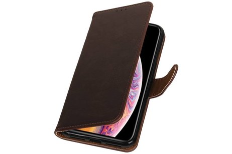 Zakelijke Bookstyle Hoesje voor iPhone XS Max Mocca