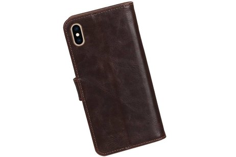 Zakelijke Bookstyle Hoesje voor iPhone XS Max Mocca