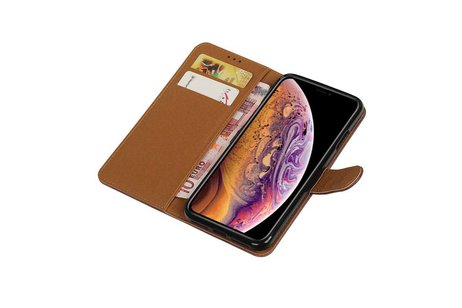 Zakelijke Bookstyle Hoesje voor iPhone XS Max Mocca