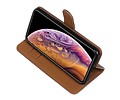 Zakelijke Bookstyle Hoesje voor iPhone XS Max Mocca