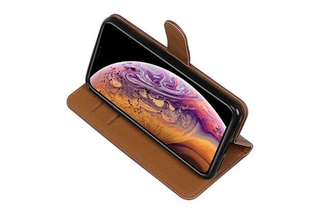 Zakelijke Bookstyle Hoesje voor iPhone XS Max Mocca