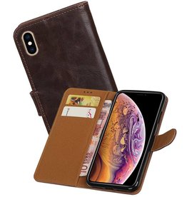 BAOHU Zakelijke Bookstyle Hoesje iPhone XS Max Mocca