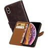 BAOHU Zakelijke Bookstyle Hoesje iPhone XS Max Mocca