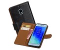 BAOHU Zakelijke Book Case Telefoonhoesje Geschikt voor de Samsung Galaxy J3 2018 - Portemonnee Hoesje - Pasjeshouder Wallet Case - Zwart